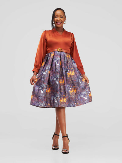 Stylish Sisters Dress - Brown - Shopzetu