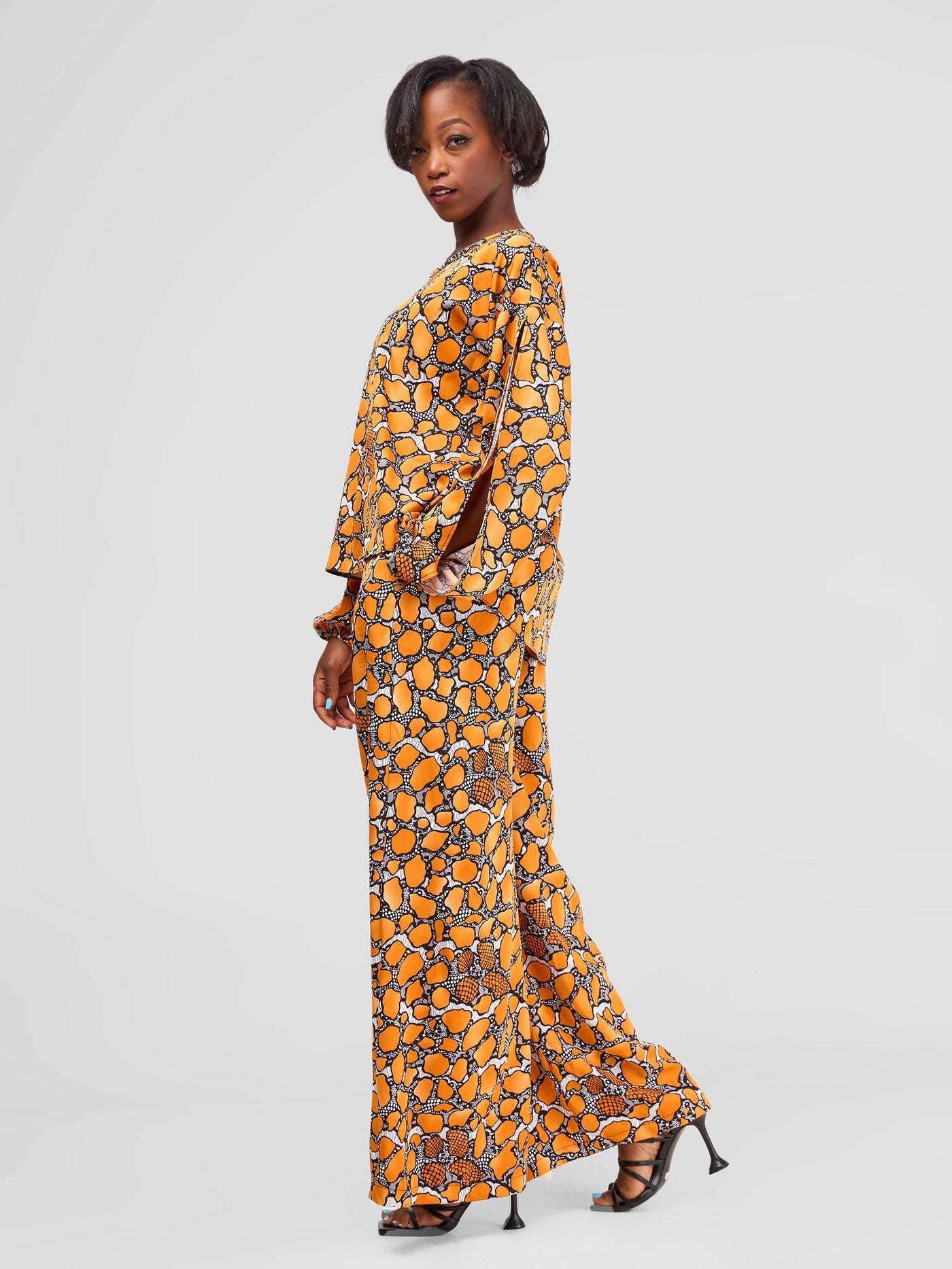 Salok Havilah Soroti Pant Set - Orange Print - Shopzetu