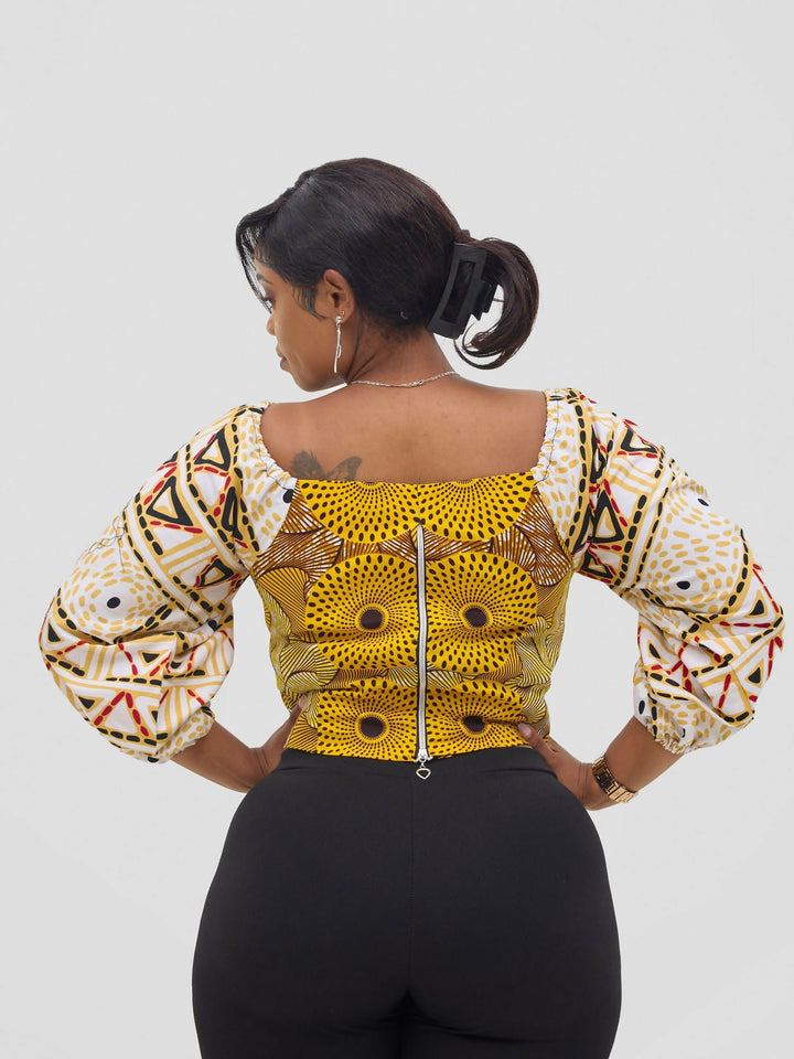 Gravio Fashions Blanca Crop Top - Yellow - Shopzetu