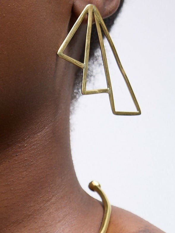 Purely Brass Johari Earring - Brass - Shopzetu
