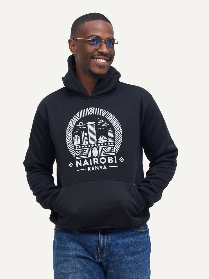 Kitu Kali Graphic Nairobi II Hoodie - Black - Shopzetu