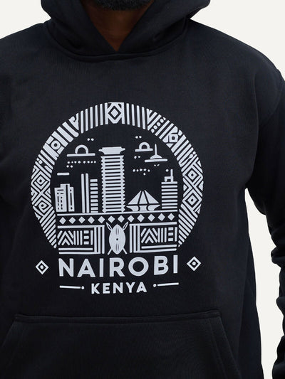 Kitu Kali Graphic Nairobi II Hoodie - Black - Shopzetu