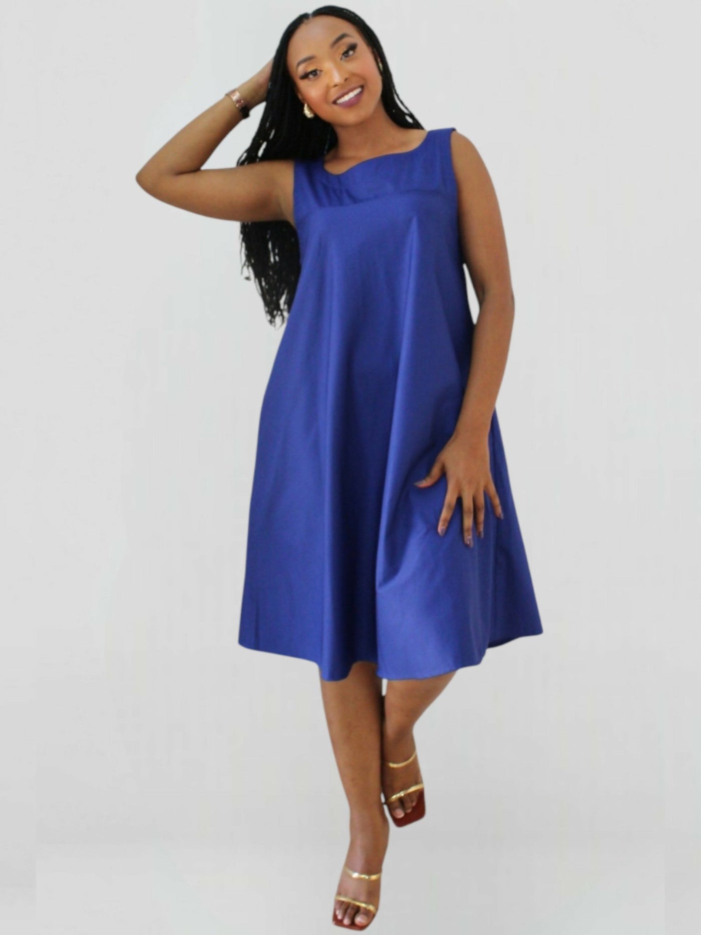 The Fashion Frenzy Zuri Shift Dress - Royal Blue - Shopzetu
