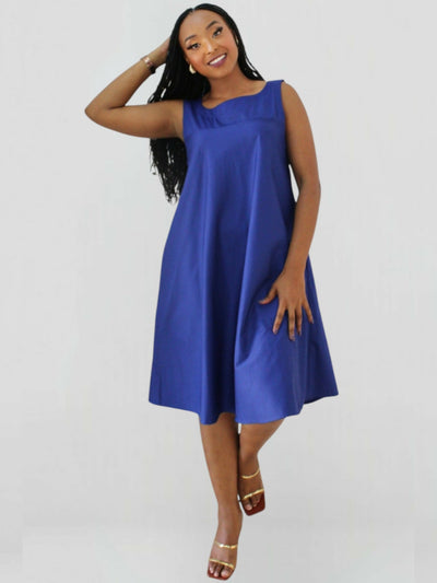 The Fashion Frenzy Zuri Shift Dress - Royal Blue - Shopzetu