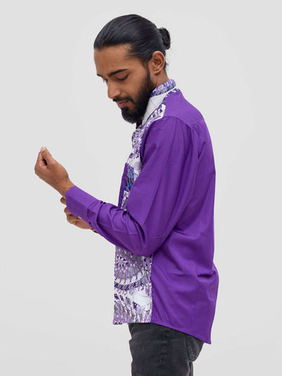 Mendilines Warm African Shirt - Purple / White - Shopzetu