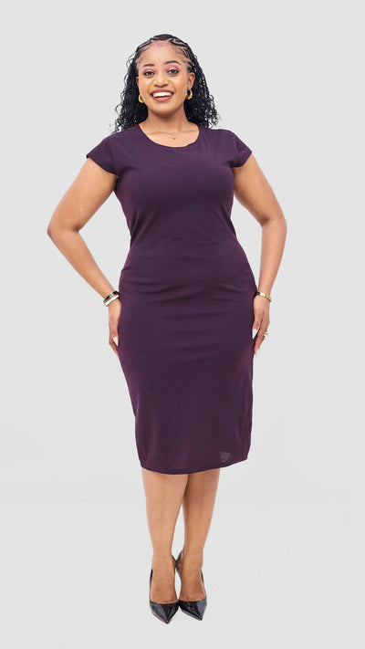 Lizola Abigail Bodycon Dress - Dark Purple - Shopzetu