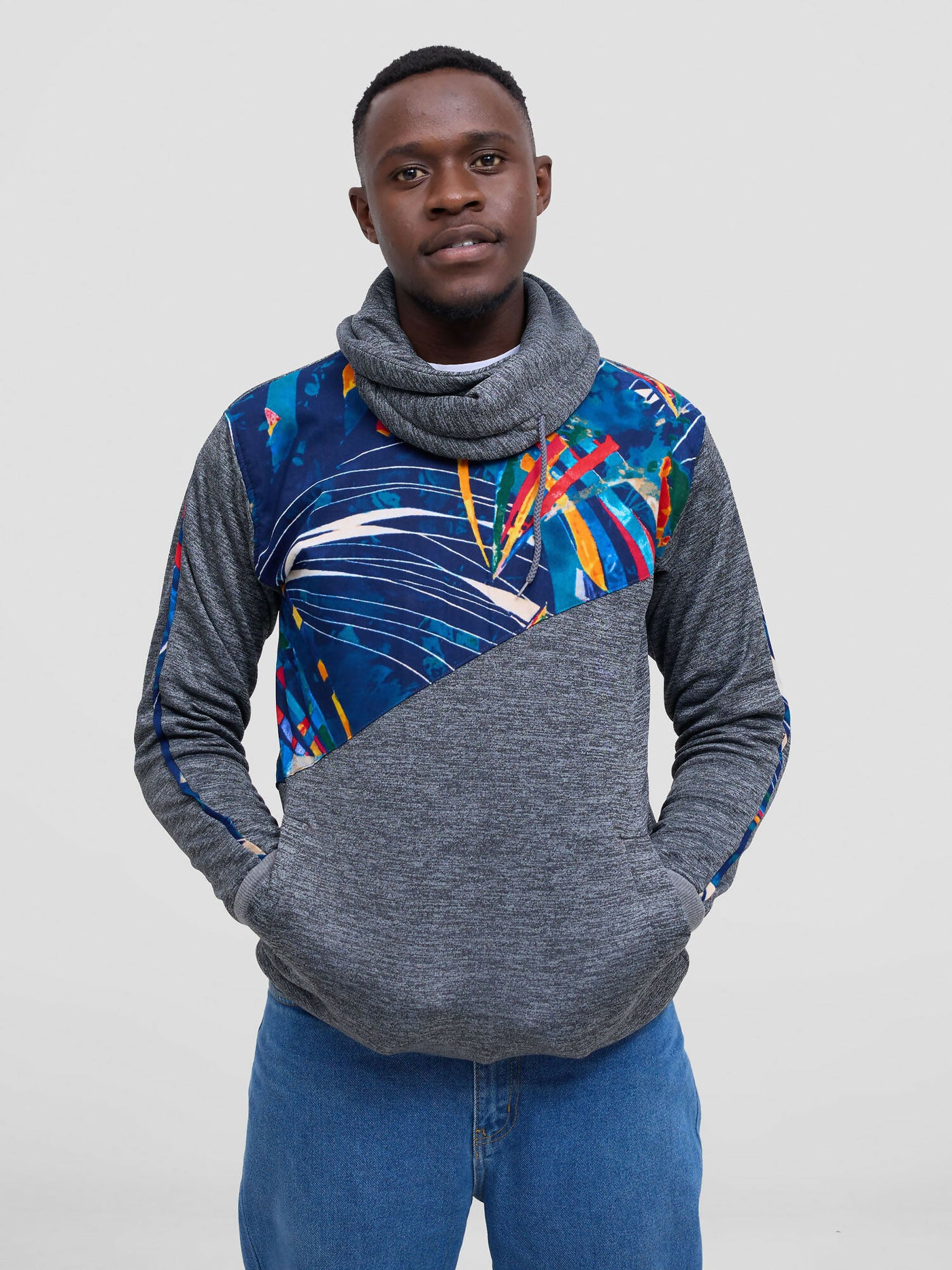 Rafiki Threads Dlala Jumper Hoodie - Grey - Shopzetu