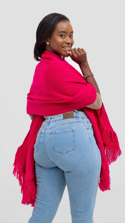 Anel's Diamond Poncho - Hot Pink - Shopzetu