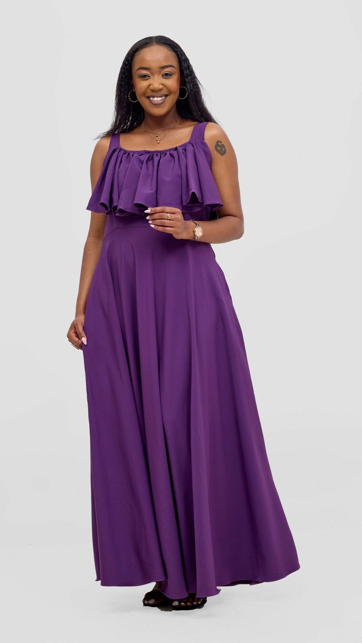 Kakiba Collections Rosy Dress - Purple - Shopzetu