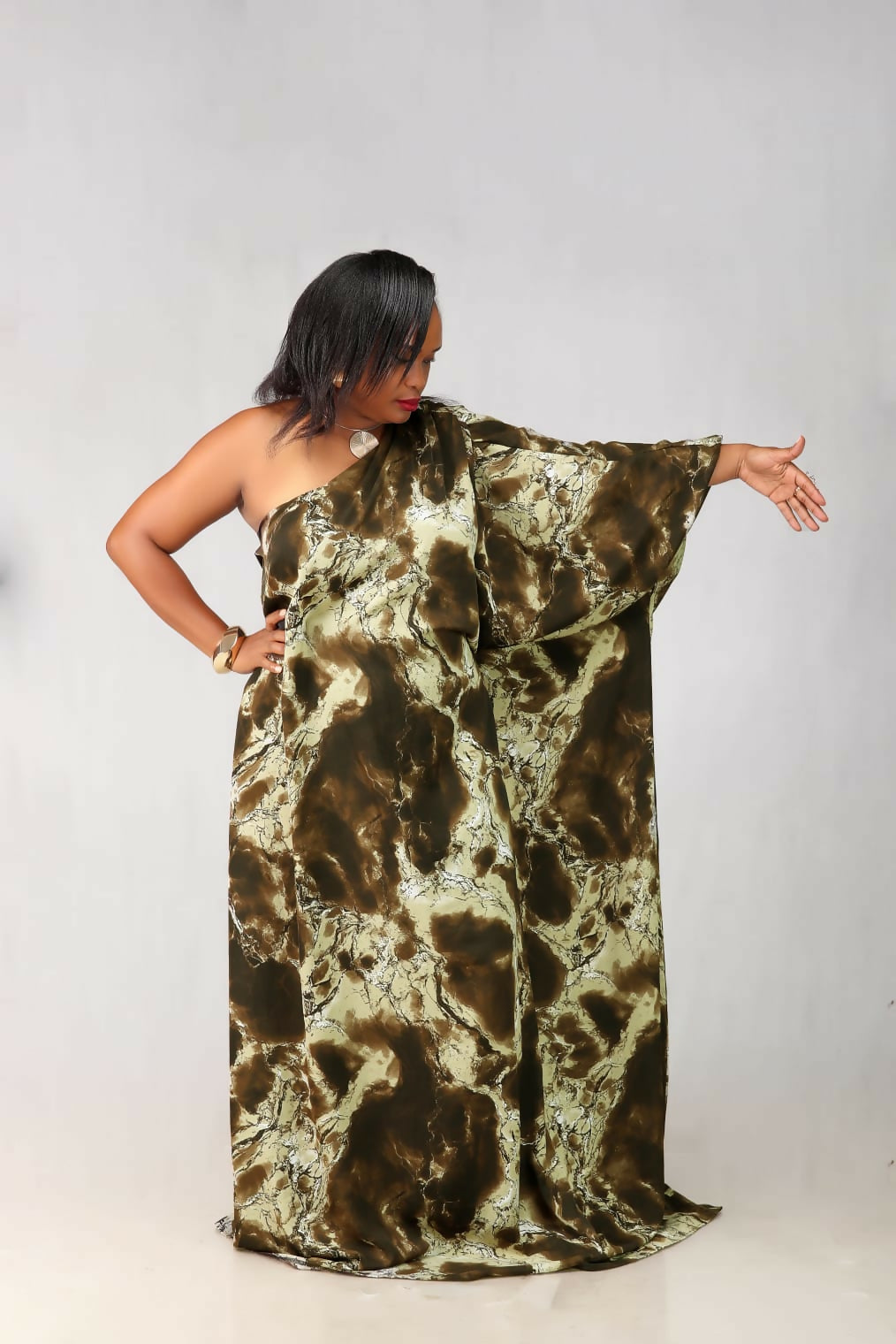 Thick & Fab Fatima Dress - Green Print
