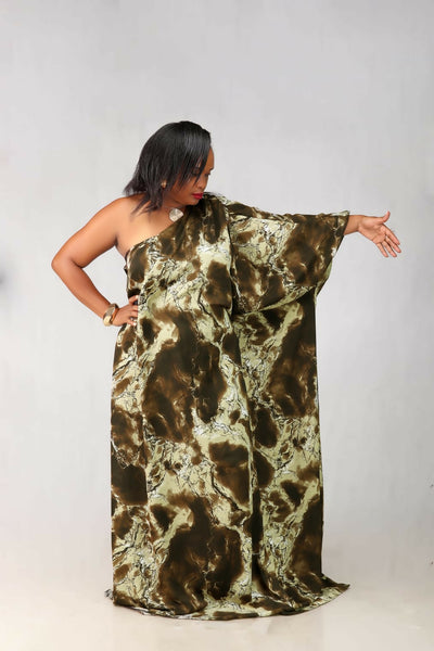 Thick & Fab Fatima Dress - Green Print