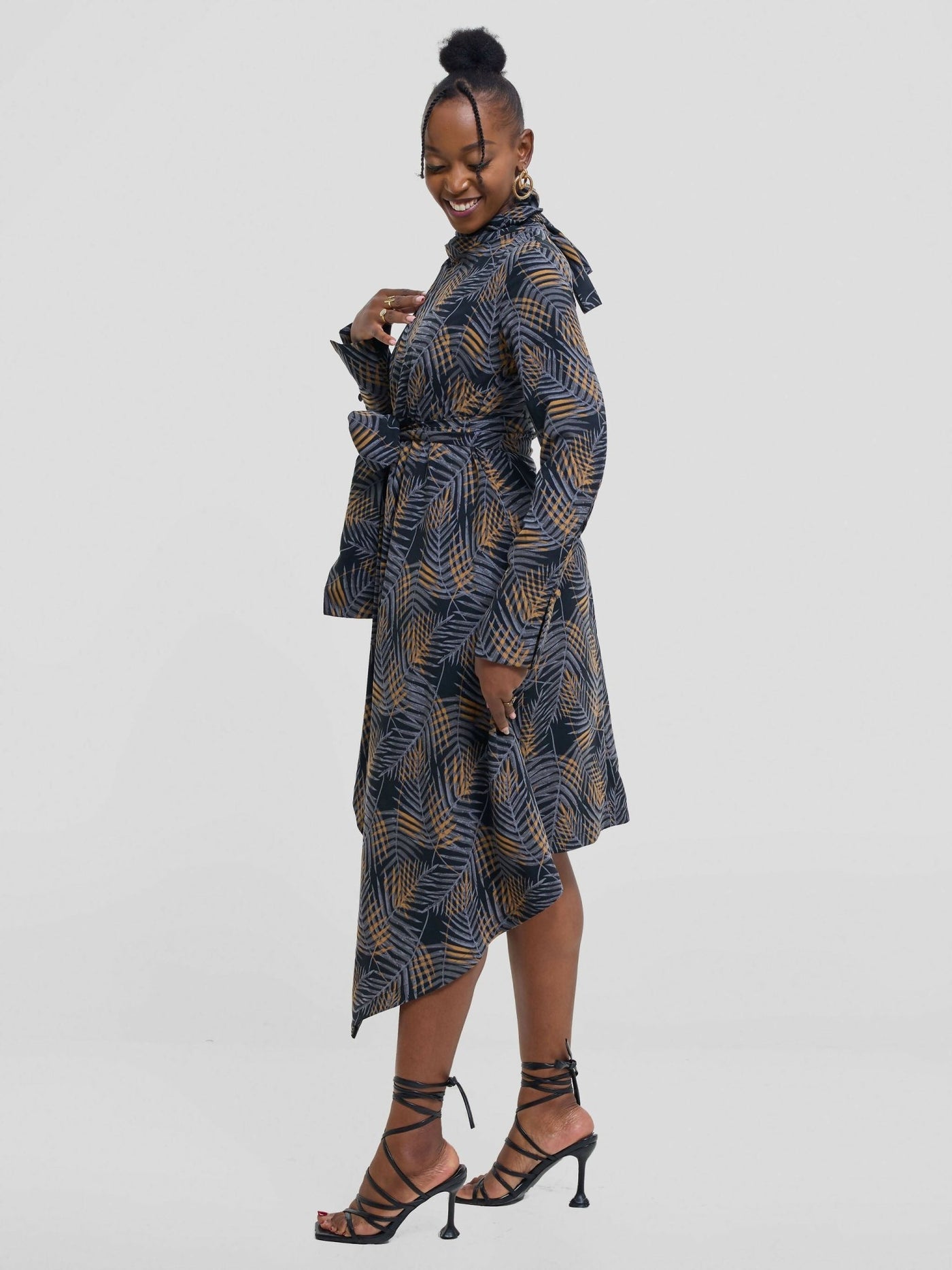 The Textile Loft Handkerchief Dress - Black - Shopzetu