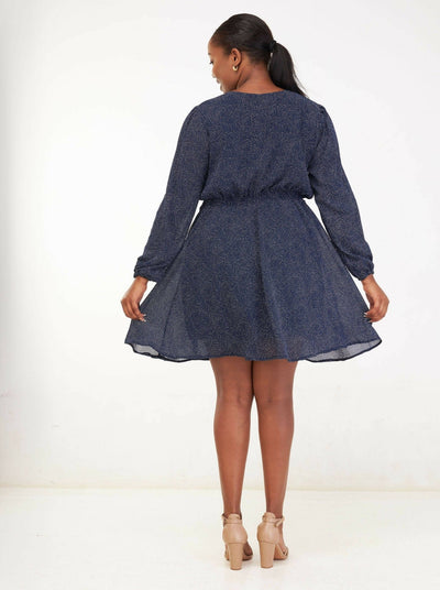 Kakiba Collections Zuri Dress - Blue / White - Shopzetu