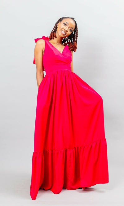 Afriwia Subira Dress - Hot Pink - Shopzetu