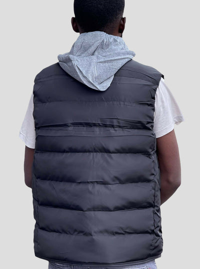 Stylish Brothers Heavy Puff Half Jacket - Black - Shopzetu