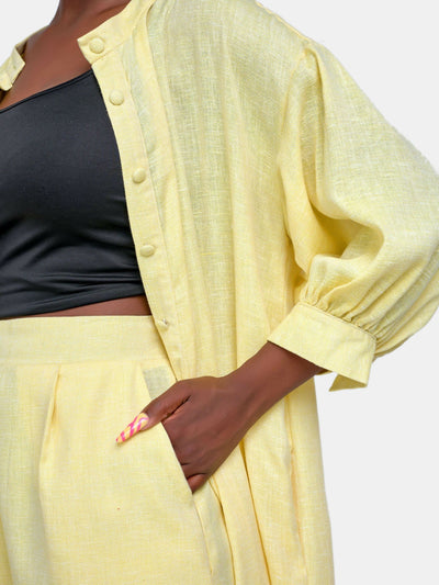 Tuli Shukri Pant Set - Yellow - Shopzetu