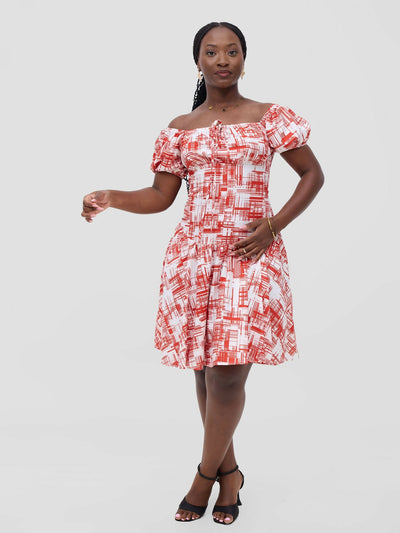 Stylish Sisters Jane Skater Dress - Red / White - Shopzetu