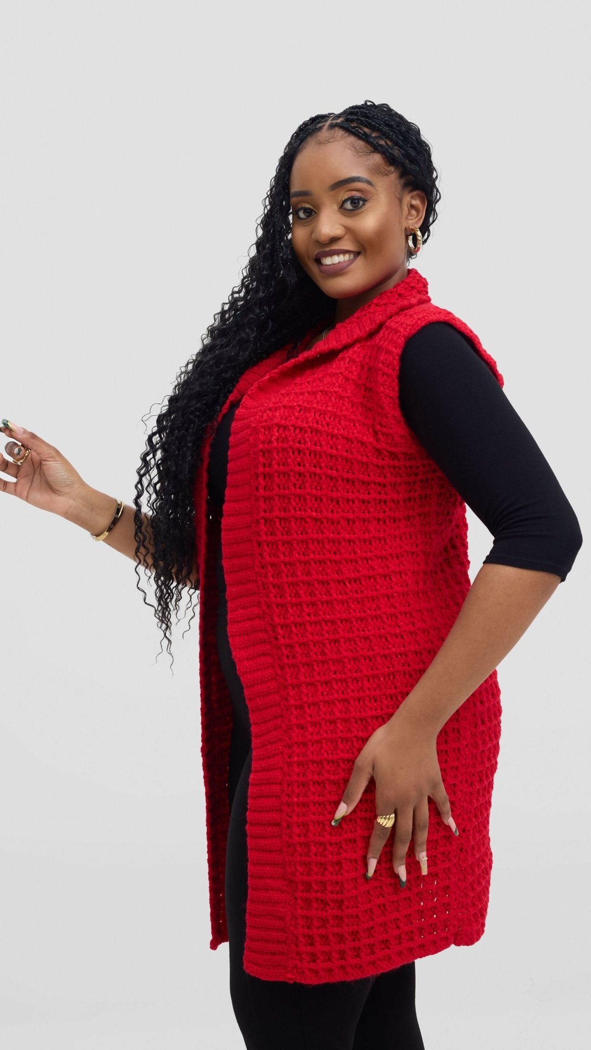 Timyt Urban Wear Sassy Stich Ruby Sweater - Red - Shopzetu