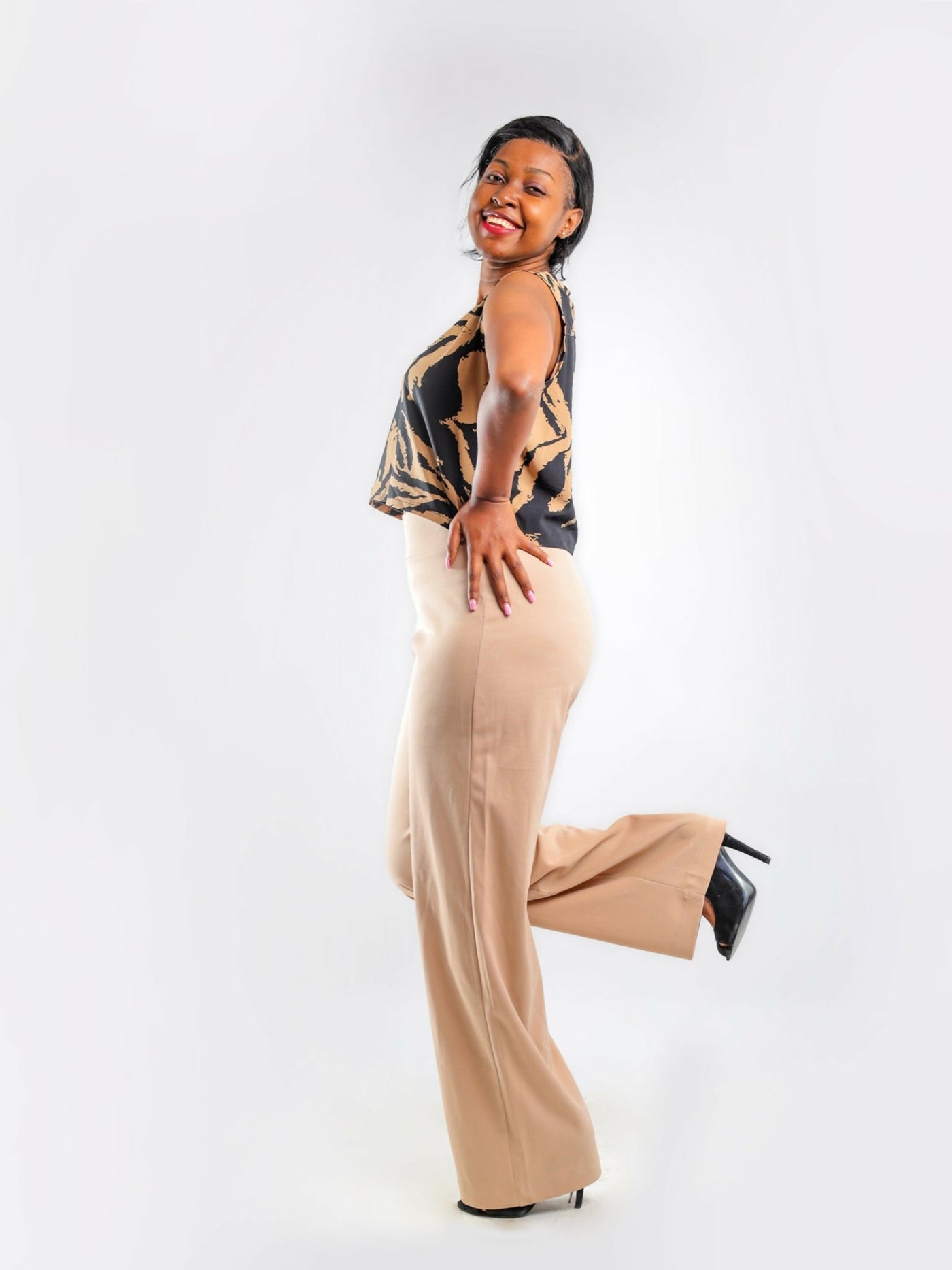 Liliadly Bossy Official Slack Pant - Beige - Shopzetu