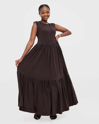 Gravio Margo Dress - Choco / Brown - Shopzetu