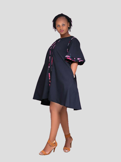 Vintlyne Shira Shift Dress - Black