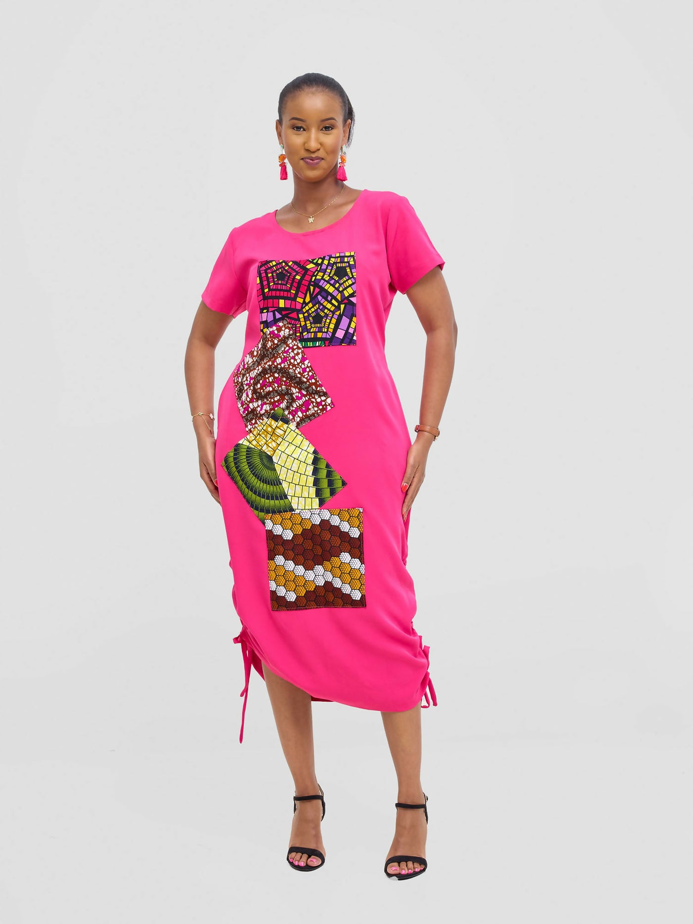 Vivid Afrikana Pindo Dress - Pink - Shopzetu
