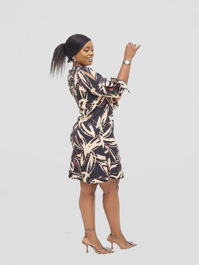 Salok Wear Gulu Dress - Black Print - Shopzetu