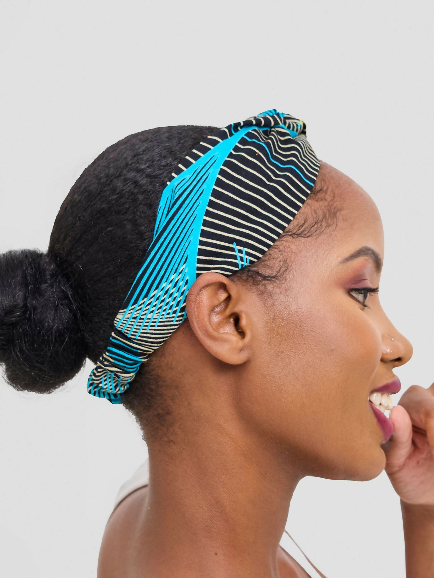 Proverbs 1 Twist Spirited Coil Headgear - Blue Print - Shopzetu