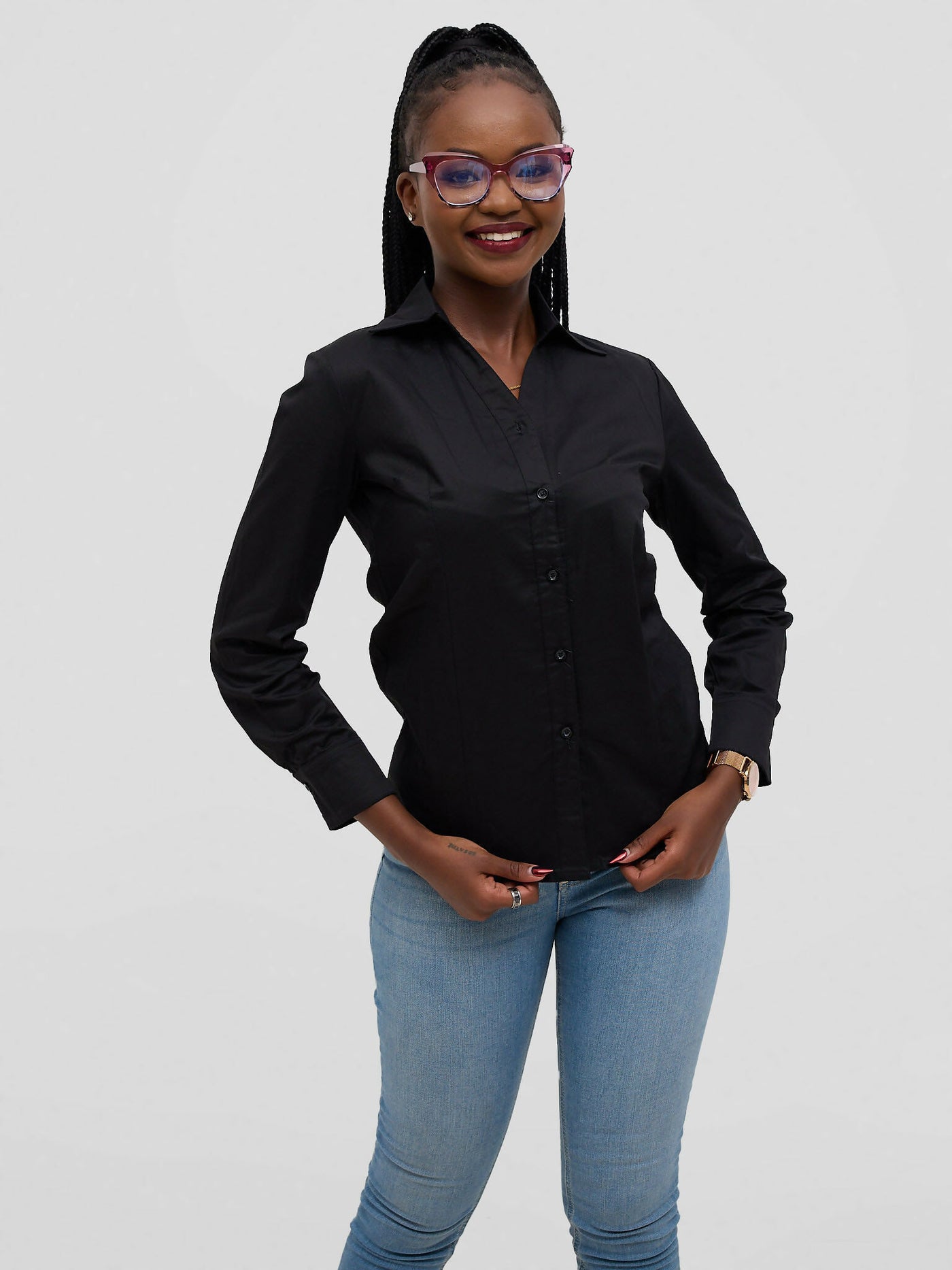 The Fashion Frenzy Blouse Top - Black - Shopzetu