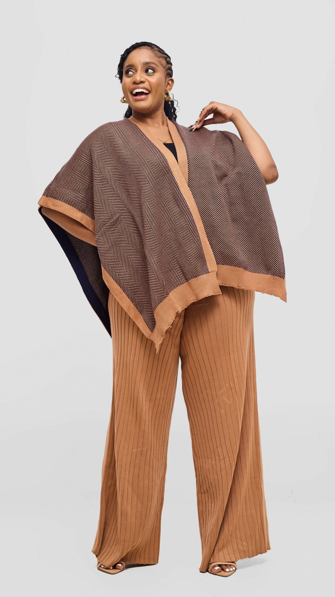 Inroses Grace Reversible 2 Piece Set - Brown - Shopzetu