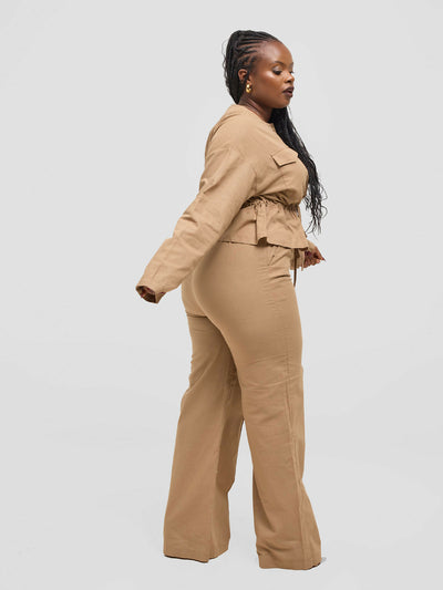 Eyane Africa Comfort Co - ord Set - Khaki - Shopzetu