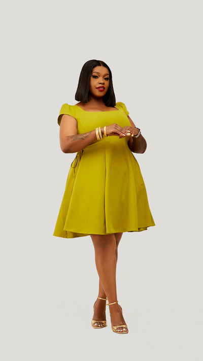 Plainchic Bellah Skater Dress – Lime Green - Shopzetu