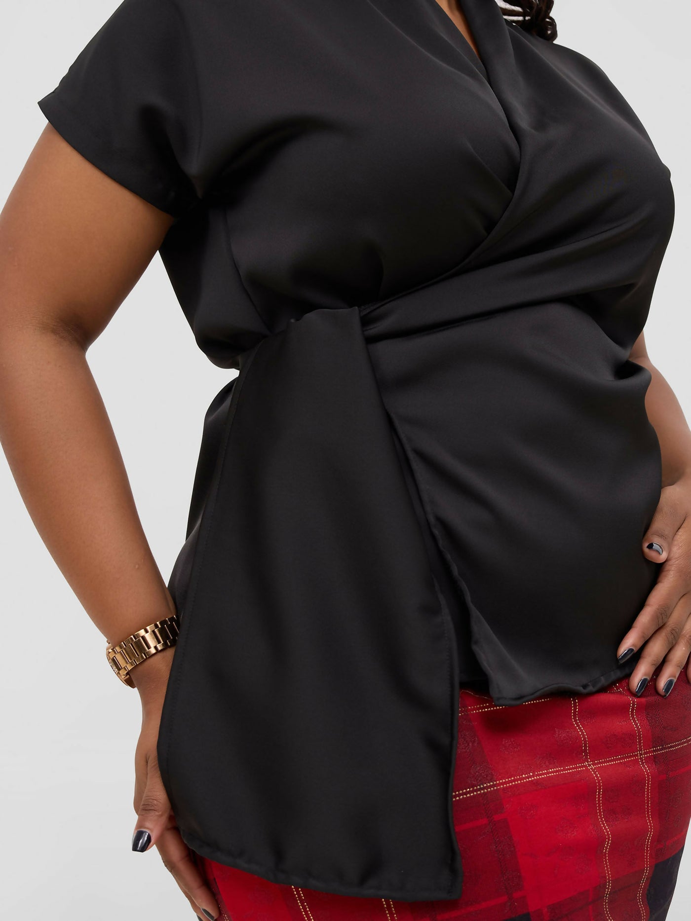 Silk House Collection Mia Skirt & Koa Top - Plaid Red / Black - Shopzetu