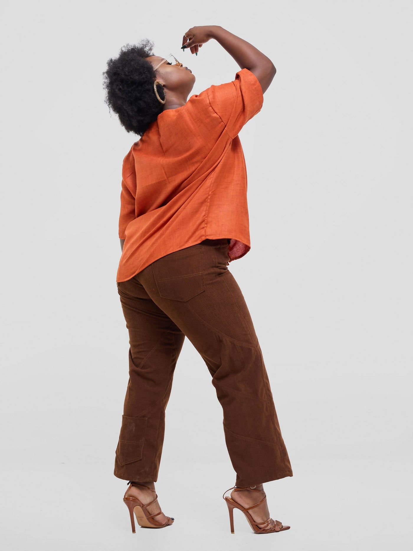 Kalungi Shwari Shirt Top - Burnt Orange - Shopzetu