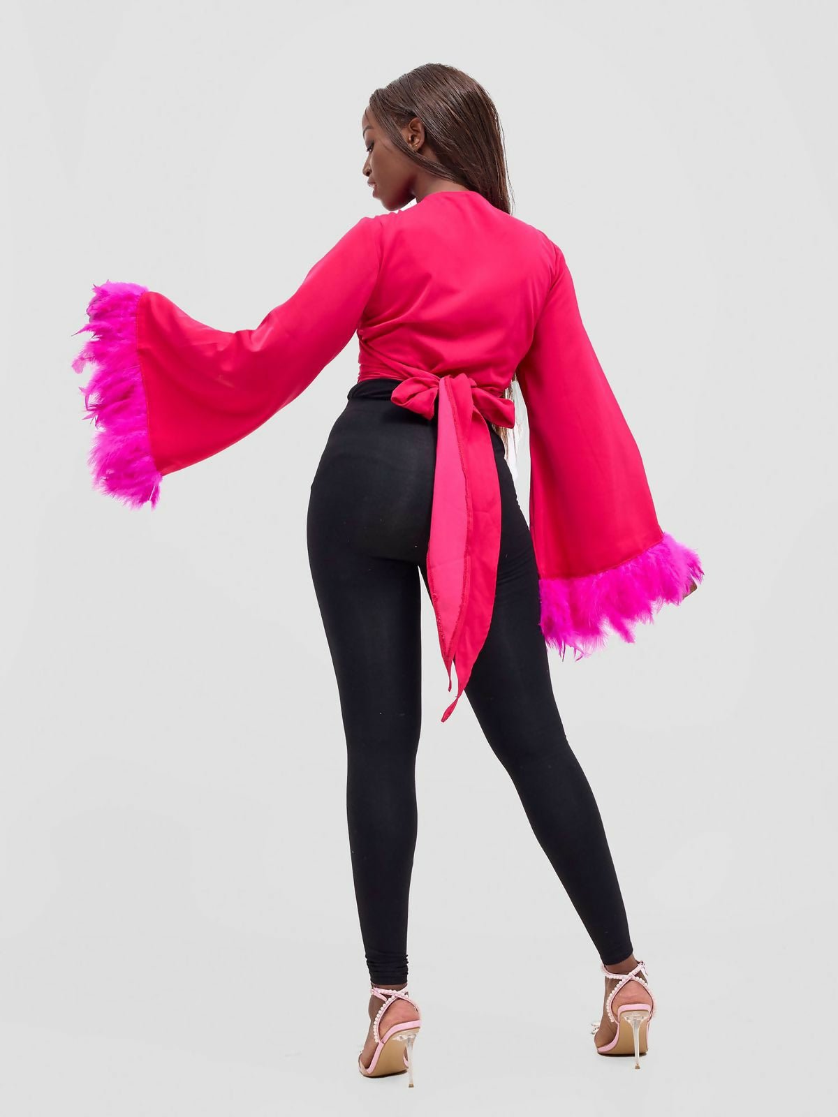 Merli Africa Hera Wrap Top - Hot Pink - Shopzetu