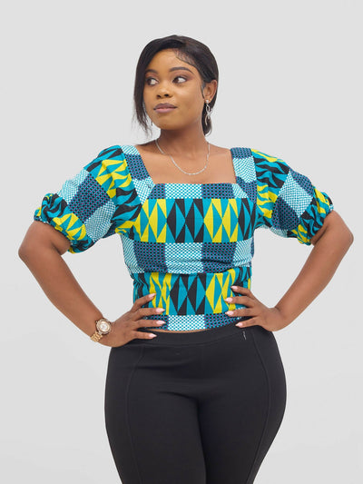 Gravio Fashions Halima Crop Top - Green - Shopzetu