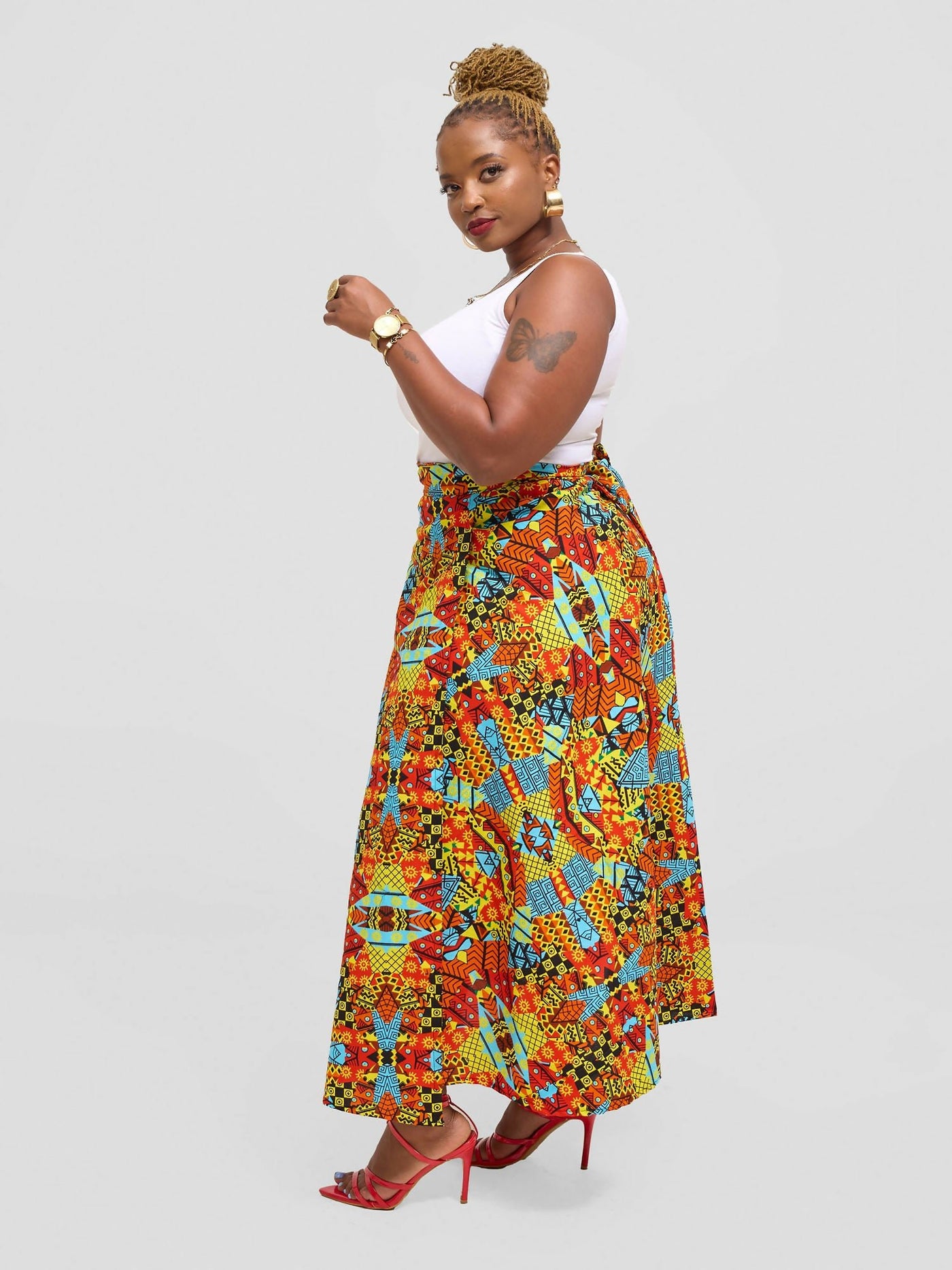 Waridi Africa Jivu Wrap Skirt - Multicolored - Shopzetu