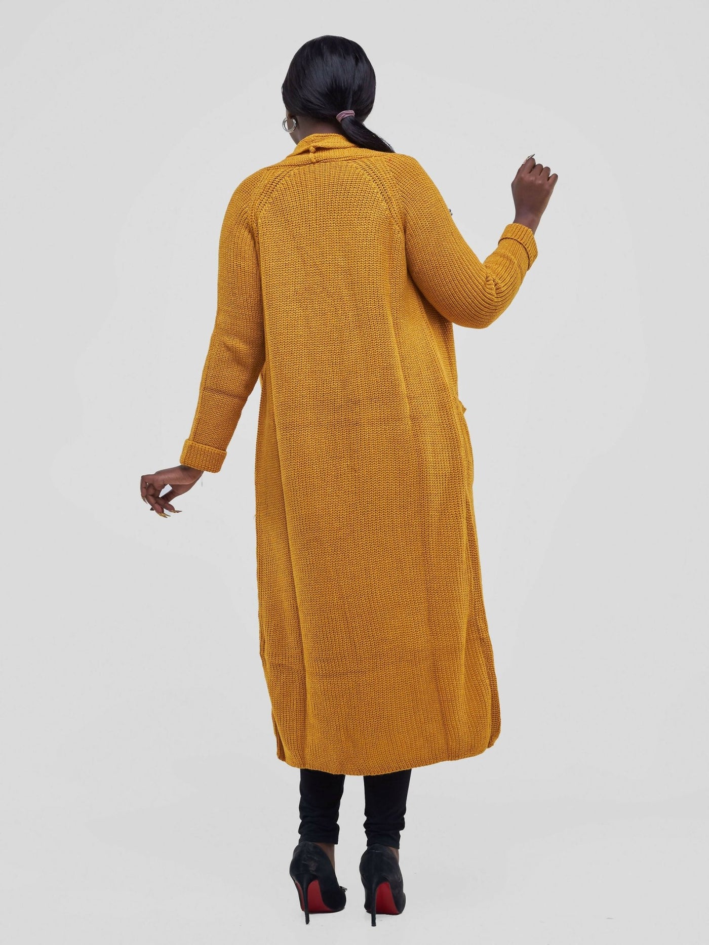 Anel’s Knitwear Midi Kimono - Mustard - Shopzetu