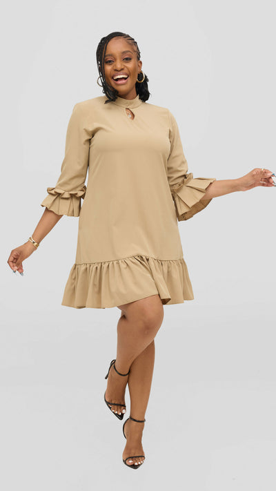 Jolly Fancy Wear Tricia Shift Dress - Beige