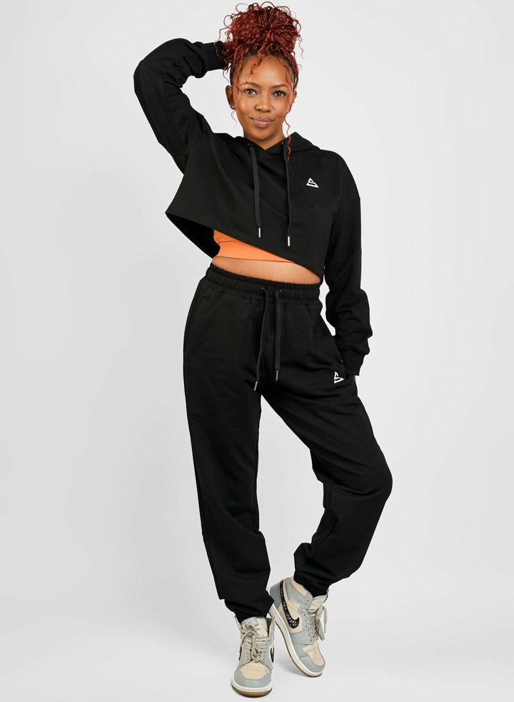 Rotator Active Wear Women's Lifestyle Tracksuit Set - Black - Shopzetu