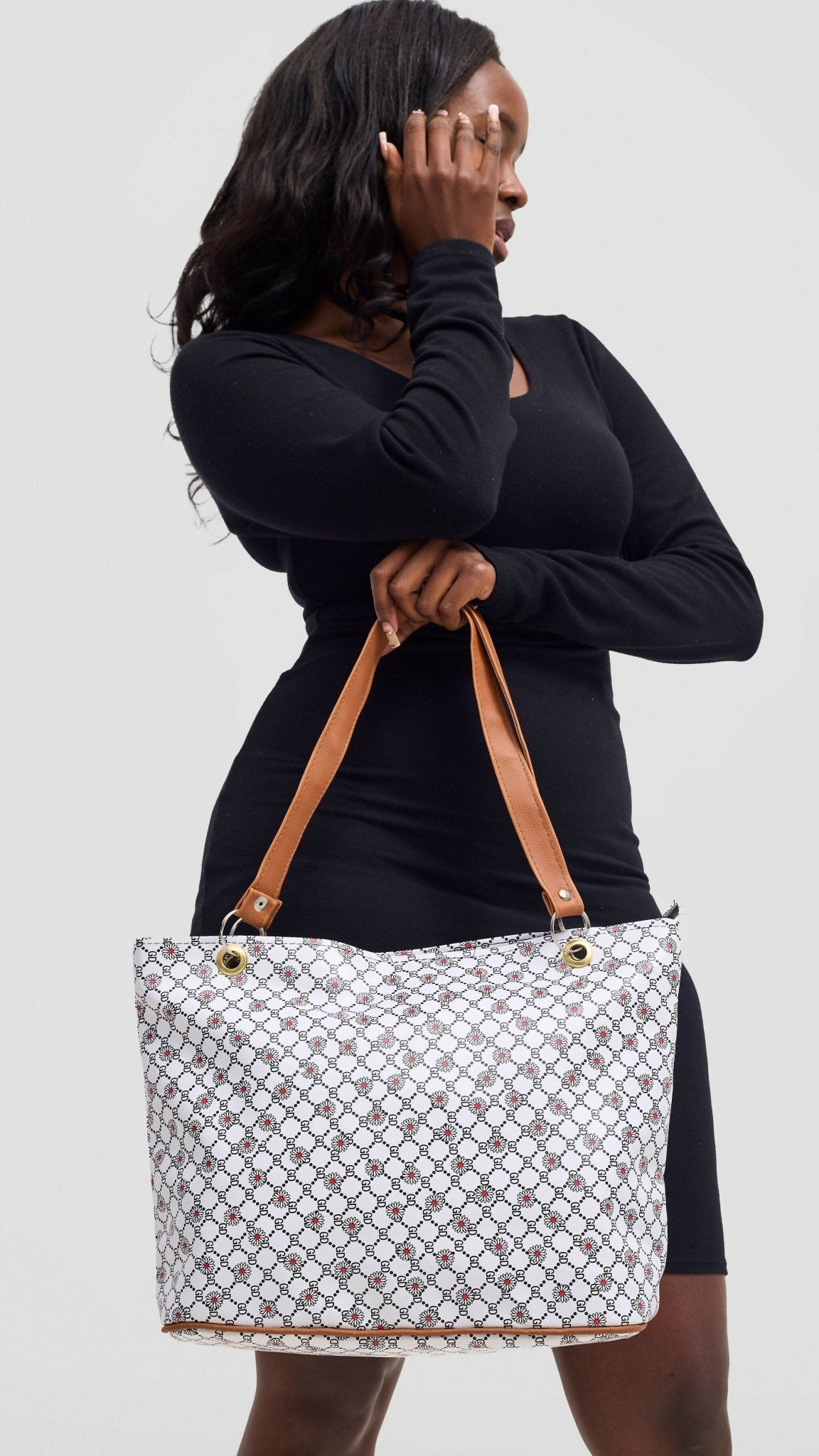 Mkenya Collections Tote Bag - White / Pink - Shopzetu