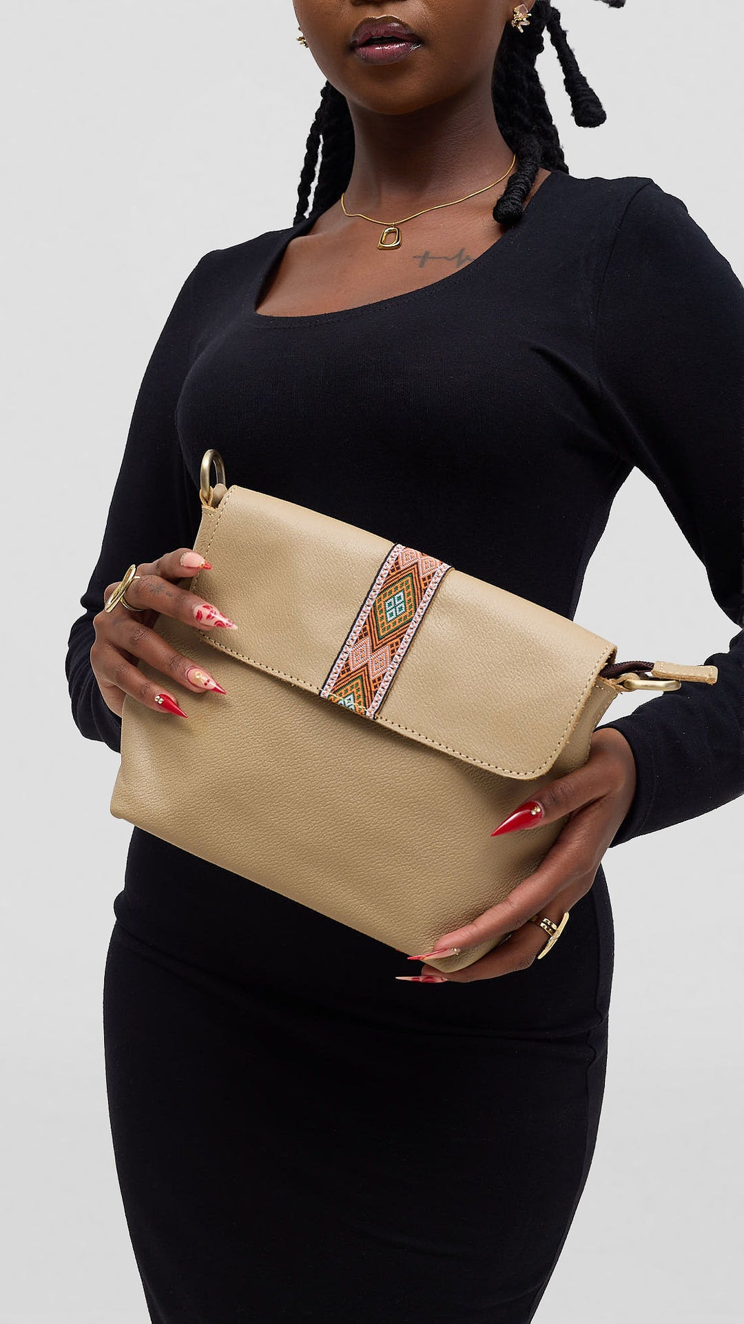 Leather Aura Savannah Bag - Beige