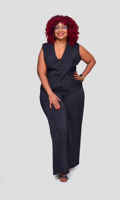 Thick & Fab Missy Office Casual Set - Navy Blue - Shopzetu