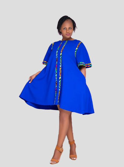 Vintlyne Shira Shift Dress - Blue