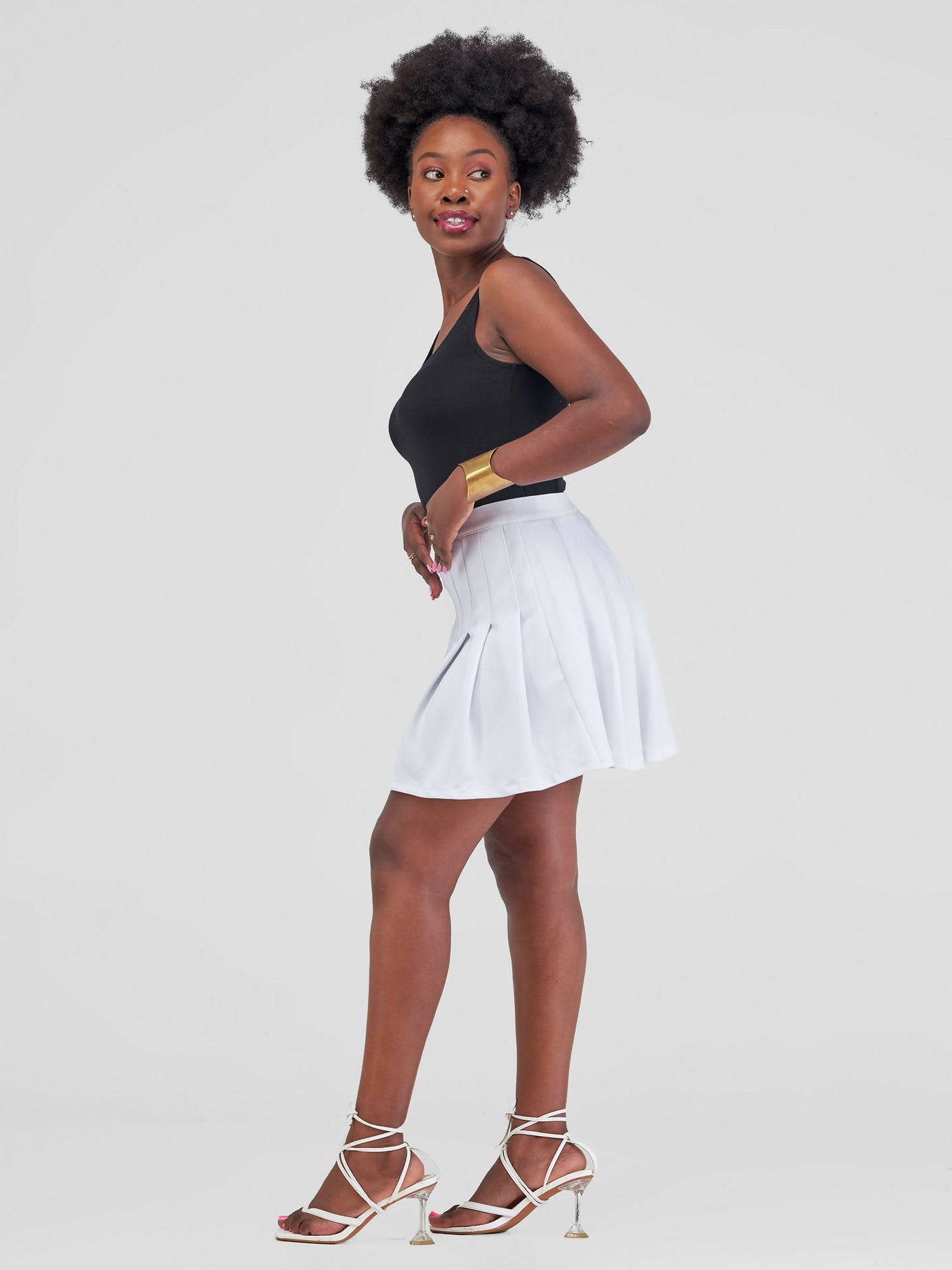 Busu Pleat Skirt - White