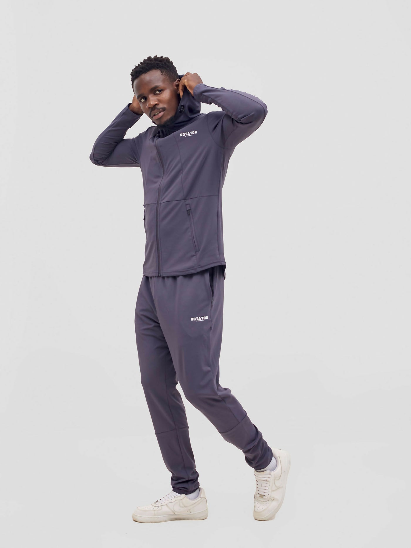 Rotator Active Wear Performance Tracksuit Set - Dark Grey - Shopzetu