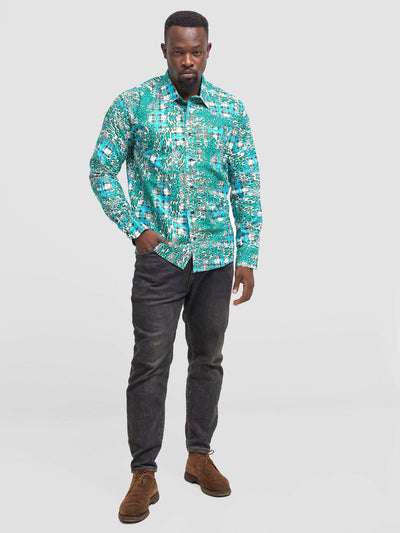 Mendilines Warm African Shirt - Green / White - Shopzetu