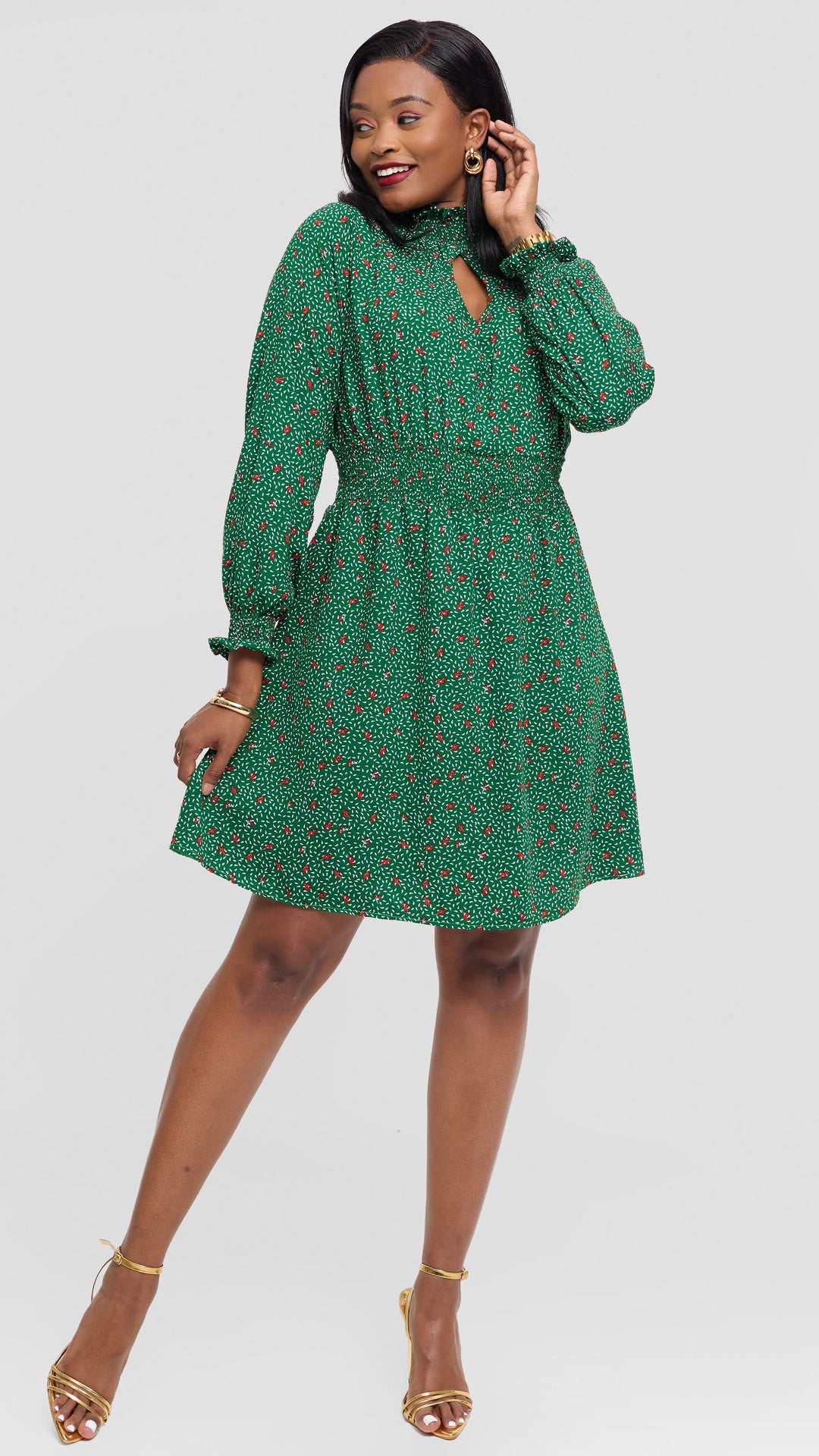 Salok Havilah Naya Knee-length Dress - Green Print