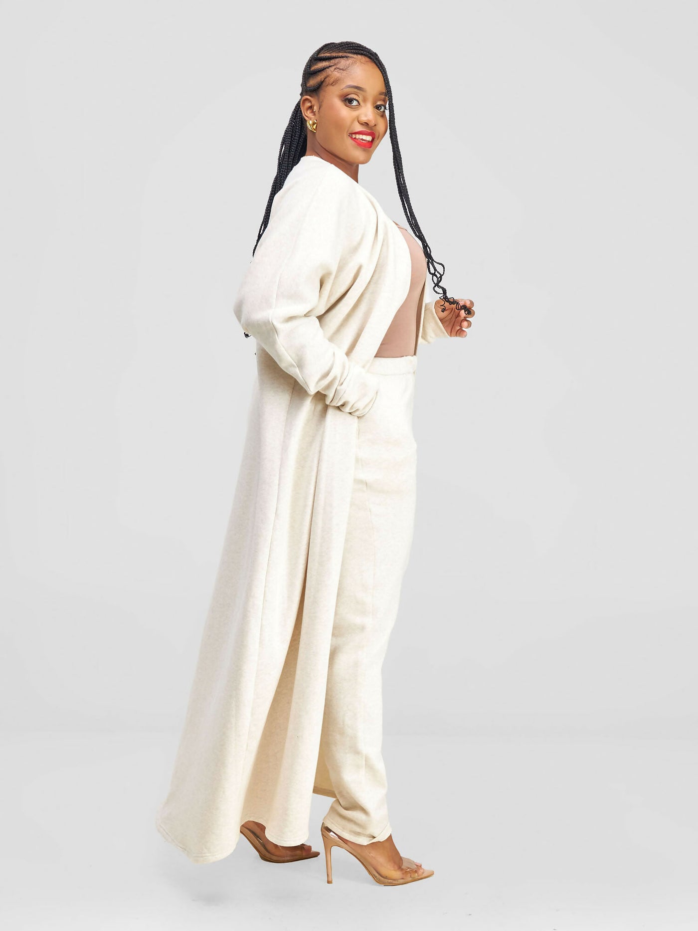 Nika Bonica Mahonia Butterfly Long Sweater - Buttermilk