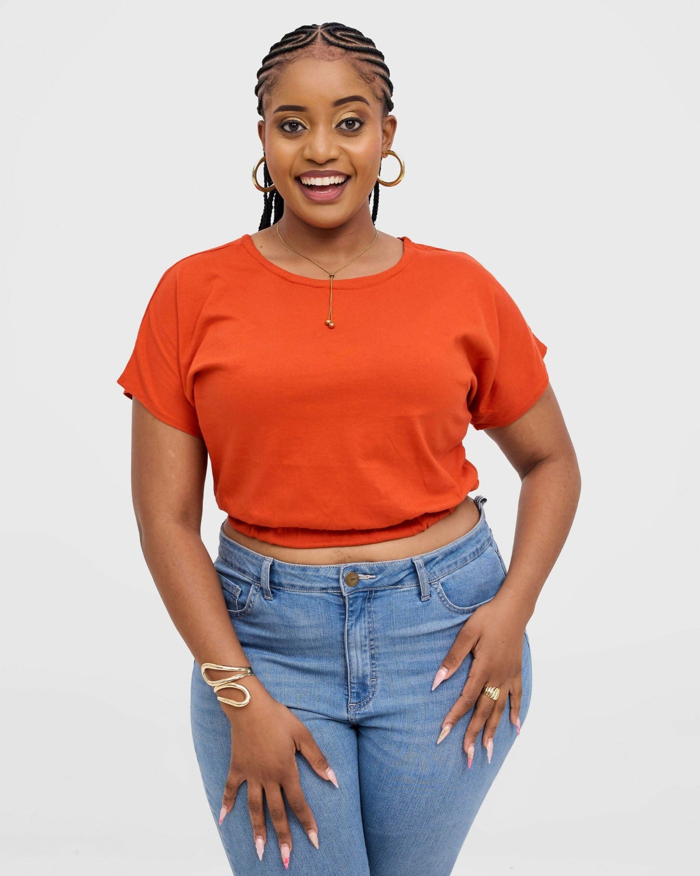 Gravio Fashions Liora Crop Top - Orange - Shopzetu